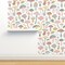 Neutral Mushrooms Neutral Pink Green Kids Baby Nursery Gender Custom Removable Wallpaper by Spoonflower Peel & Stick Wallpaper 2FT Wide
